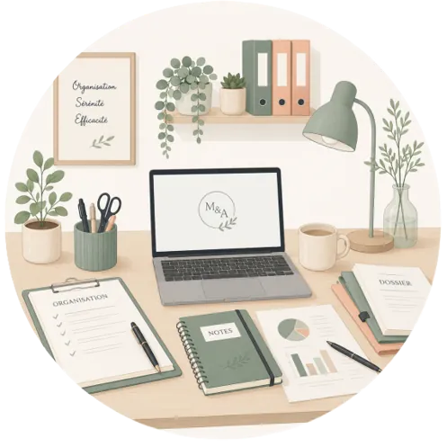 Espace de travail organisé pour la gestion administrative